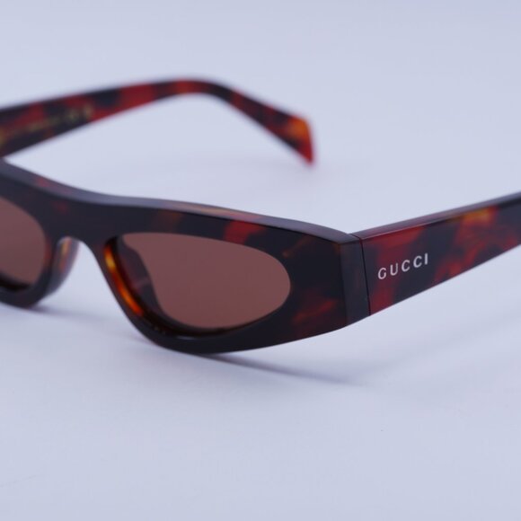 Gucci GG1779S 005 Sunglasses Reddish Havana Cat Eye Frame, Warm Brown Lenses - Picture 8 of 10